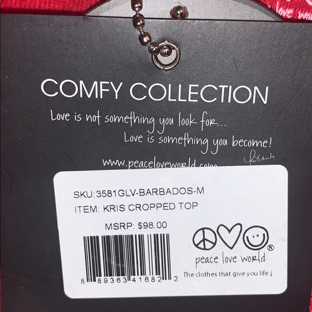 NWT An Original Red Happy Top w/Black Velvet Ties - Picture 6 of 8